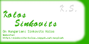 kolos sinkovits business card